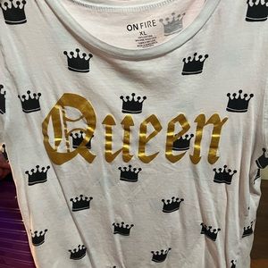 Queen gold crown shirt. Kind of short